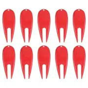 Golf Divot Tool, 10 Pack Plastic Golf Repair Tool Ball Marker for Golfer, Red