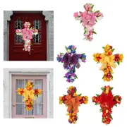 Tulip Wreath Door Easter Decoration Table Centerpiece Outdoor Home Decor Cross