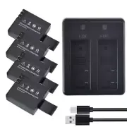 4x 3.7v 900mAh Battery + Dual Charger for SJCAM SJ4000 Action Sport Camera OS480