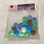Gladding Vitro Agate Bag of 20 marbles Aqua Jewels Tournament Grade Vintage