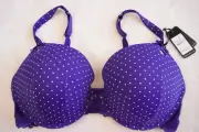 CITY CHIC Bra Size 16E / 38E PUSH UP BRA Mounia Lingerie Purple Dot Spot