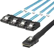 J&D Internal Mini SAS 36 Pin SFF-8087 to 4 SATA 7 Pin Forward Breakout Cable (3.3 Feet)