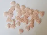 CraftbuddyUS 100pc Acrylic 10mm Flatback PINK Pearl Heart Gem Topper Craft DIY