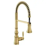 Moen S73104BG Weymouth 1 Handle Pulldown Spring Kitchen Faucet Brushed Gold
