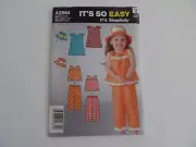 NEW SIMPLICITY PATTERN #2684 *EASY* GIRLS DRESS, PANTS OUTFIT, HAT - 1/2 - 4