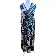 Missoni Midi Dress Metallic Zig Zag Geometric Lurex Intarsia Women's Size Small