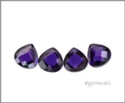 6 CZ Cubic Zirconia Flat Briolette Beads 8x8mm Amethyst Purple #64611