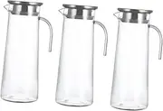 [BRIGHTFUFU] 3pcs Water Pitcher Carafe Lid Bar Beverage Pitcher Ice Water Household Drinking Elegant