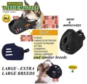 XL GIANT size 4 TUFFIE Dog MUZZLE Comfort NO BITE HEAVY DUTY QUICK FIT TRAINING