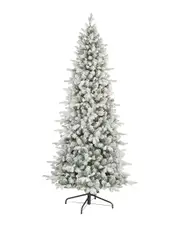 National Tree Company 7.5ft Feel-Real Snowy Comet Slim Blue Hinged Tree