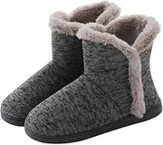 [YJZQ] Men Gents Knitted Plush Home Indoor Slipper Thicken Fluffy Ankle Boots Socks Slippers Cozy Booties with Warm Lining Cosy Memory Foam Slipper Boots, Assorted Color