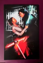 Star Wars Rey Kylo Ren Fantasy Art Card Print Rise of Skywalker Force Awakens