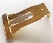 New OEM Gibson L-5 Tailpiece Gold-plated with silver-plated emblem