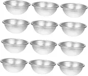 IWOWHERO 12pcs Bath Salt Mold Making Mold Prism Small Cake Tin Round Cake Tins Bath Making Kit Inflatable Molds Electric Circular Bowls Sphere Bathbomb Shakers Fiy Cube Ball Aluminum Alloy