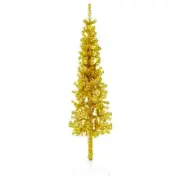 Gold Half Christmas Tree 120cm with Stand Artificial Holiday Decor