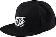 Troy Lee Designs Youth Flat Bill Snapback; Cropped Badge Black