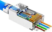 ZOERAX 50-Pack Shielded Cat7 Cat6a RJ45 Pass Through Connector with Load Bar for 23-24AWG Solid or Stranded STP Ethernet Cable (Conductor Insulation Range:1.20mm-1.30mm)