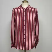 NWT Boden Blouson Sleeve Silk Blouse Top Shirt US 4 Mulled Wine Milkshake Stripe