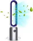 2 In1 Bladeless Tower Fan, Electric Floor Fan with Negative Ion Purification, 24