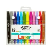 12pc Texta Laser Kids Non Toxic 1mm Colour Markers Arts Drawing/Colouring