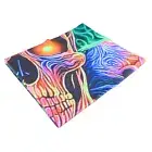 UV Reactive Skull Tapestry Mysterious Hand Crafted Blacklight Tapestry W/ Brush♡