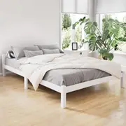 Artiss Wooden Bed Frame Double Size, White Classic Platform Bed Base with Headboard