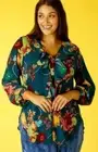 MOTTO sz 18 (US 14) Teal Flora Annie Blouse floaty easycare am/pm top NWT rp$120