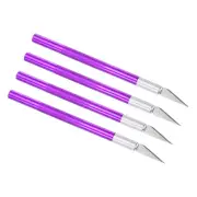4pcs Exacto Knife w 4 Spare Blades Craft Hobby Carving Knife Set Purple