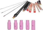 53pcs TIG Welding Torch Consumables Kit with Alumina Cup Assorted Size TIG Collets Bodies for PTA DB SR WP 9 20 25