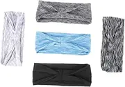 [BESPORTBLE] 5 Pcs Breathable Sweat Headbands for Men Women Elastic Sports Headbands for Yoga Running Fitness Moisture Wicking Hair Bands for Active