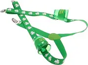 [SAFIGLE] Patrick's Day Men's Clothing Accessory Elastic Suspenders Lucky Three Leaf