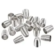 20pcs Bell Stopper Cord Locks Drawstring Rope Cord Locks Toggle Silver