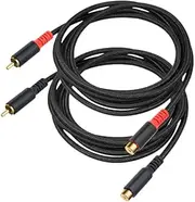 Yunhgft 2PCs RCA Extension Cable Stereo Audio Player Stable RCA to RCA -for Microphone Livestream -Rundfunk System, 1.8M