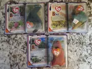 Ty Beanie Babies 2000 DINOSAUR TRIO Set of 3 McDonald's REX STEG BRONTY