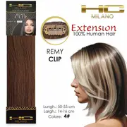 Hc milano natural hair 3 clips 1 strip remy width 14-16cm length 55cm col.4