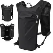 Lightweight Backpack Running Backpack for Men and Women, 6L Breathable Bike Rucksack for Cycling Hiking Outdoor Sports and Travel, Black