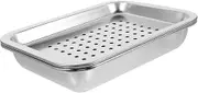 SOESFOUFU Stainless Steel Tea Tray Metal Tea Plate Hollow Design for Tea Cup and Water Drainage
