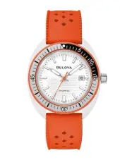 Bulova Snorkel Clownfish White Dial Rubber Strap Watch 98B448