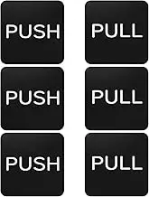 uxcell 3Set Push Pull Door Stickers, 3in Push and Pull Signs Plate Acrylic Vertical Self-Adhesive for Doors Glass Window Business Stores, Square, Black
