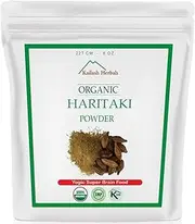 Organic Haritaki Powder - Kailash Herbals - USDA Certified Organic, 1/2 Pound - Terminalia chebula - Detoxification & Rejuvenation for Vata*