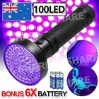 100 LED UV Torch Light Flashlight Lamp Ultraviolet Blacklight Aluminum 395 nM AU
