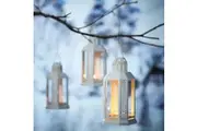 5 Pack of White Metal Miners Lantern Summer Wedding Home Party Room Balconey Deck Decoration 21cm Tealight Candle