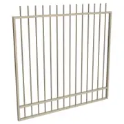 ProtectorAl 1201 - 1500 x 1500mm Paperbark Aluminium Garden Gate Picket Top with Mid Rail