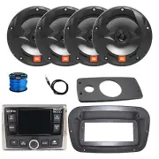 JBL Marine Radio, Antenna, 4x 6.5" 225W Black Speaker w/Wire,Spa Bezel, Adapter