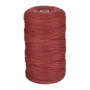 Macrame Cord, Cotton Cord Rope String Single Strands 1/8 Inch 656 Feet Wine Red