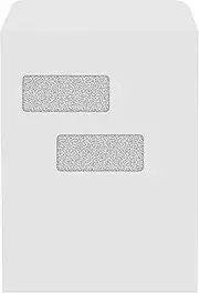 LUXPaper 9 x 12 Open End Double Window Envelopes | Security Tint | Peel & Press | White | 28lb. Text | 250 Qty