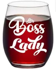 Boss Lady Stemless Wine Glass