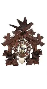 Qwirly Store: Hermle Manfred Black Forest Mechanical Table Clock with Carved