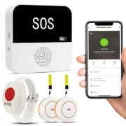 WiFi Caregiver Pager Wireless Call Button with App Alert - 2 Caregiver Call B...
