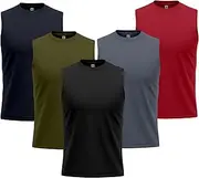 [TORO ACTIVA] 3/5 Pack Running Tank Top for Men Muscle Sleeveless Dry-Fit Workout Shirts Tops Training Bodybuilding Vests
